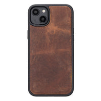 Liluri Magnetic Detachable Leather Wallet Case for iPhone 14 Plus (6.7") - BROWN