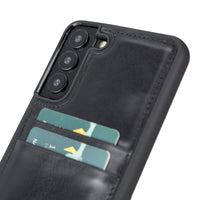 Flex Cover Leather Back Case with Card Holder for Samsung Galaxy S22 Plus (6.6") - BLACK
