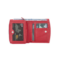 Vero Women's Leather Zipper Wallet - RED - saracleather