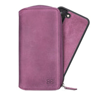Pouch Magnetic Detachable Leather Wallet Case with RFID for Samsung Galaxy S22 Plus (6.6") - PURPLE