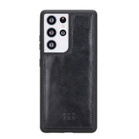 Pouch Magnetic Detachable Leather Wallet Case with RFID for Samsung Galaxy S21 Ultra 5G (6.8") - BLACK - saracleather