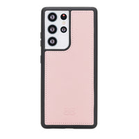 Magic Magnetic Detachable Leather Wallet Case with RFID for Samsung Galaxy S21 Ultra 5G (6.8") - PINK - saracleather