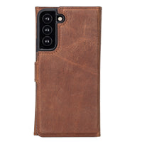 Santa Magnetic Detachable Leather Wallet Case for Samsung Galaxy S22 Plus (6.6") - BROWN