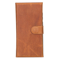 Santa Magnetic Detachable Leather Wallet Case for Samsung Galaxy S22 Plus (6.6") - TAN
