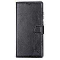 Magic Magnetic Detachable Leather RFID Blocker Wallet Case for Samsung Galaxy S22 Ultra (6.8") - BLACK