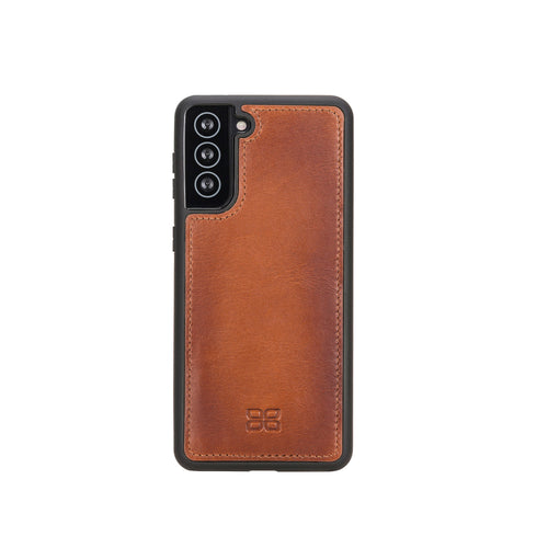 Flex Cover Leather Back Case for Samsung Galaxy S21 5G (6.2") - EFFECT BROWN - saracleather