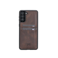 Flex Cover Leather Back Case with Card Holder for Samsung Galaxy S21 Plus 5G (6.7") - BROWN - saracleather