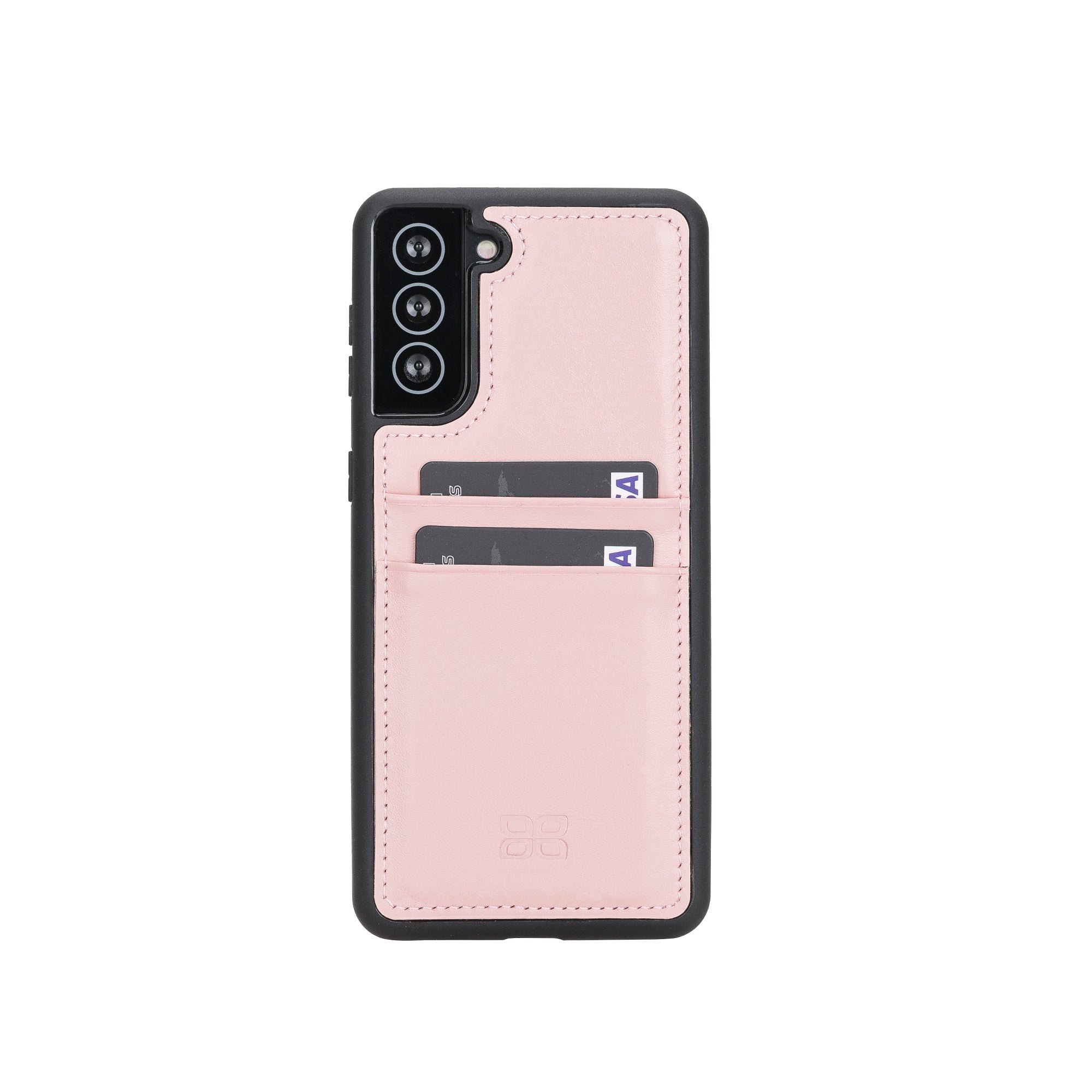 Flex Cover Leather Back Case with Card Holder for Samsung Galaxy S21 Plus 5G (6.7") - PINK - saracleather