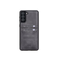 Flex Cover Leather Back Case with Card Holder for Samsung Galaxy S21 Plus 5G (6.7") - GRAY - saracleather
