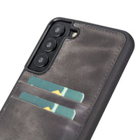 Flex Cover Leather Back Case with Card Holder for Samsung Galaxy S22 (6.1") - GRAY