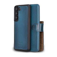 Magic Magnetic Detachable Leather RFID Blocker Wallet Case for Samsung Galaxy S22 Plus (6.6") - BLUE