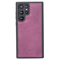 Pouch Magnetic Detachable Leather Wallet Case with RFID for Samsung Galaxy S22 Ultra (6.8") - PURPLE