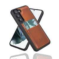 Flex Cover Leather Back Case with Card Holder for Samsung Galaxy S22 (6.1") - EFFECT TAN