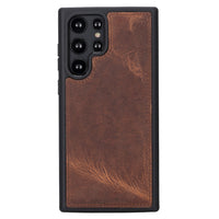 Magic Magnetic Detachable Leather RFID Blocker Wallet Case for Samsung Galaxy S22 Ultra (6.8") - BROWN