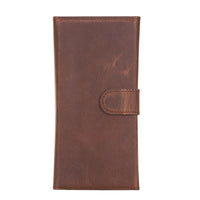 Santa Magnetic Detachable Leather Wallet Case for Samsung Galaxy S21 Plus 5G (6.7") - BROWN - saracleather