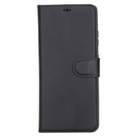 Liluri Magnetic Detachable Leather Wallet Case for Samsung Galaxy S21 Ultra 5G (6.8") - BLACK - saracleather