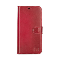Magic Magnetic Detachable Leather Wallet Case with RFID for iPhone 14 (6.1") - RED