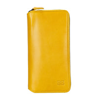 Pouch Magnetic Detachable Leather Wallet Case for iPhone 14 Pro (6.1") - MUSTARD