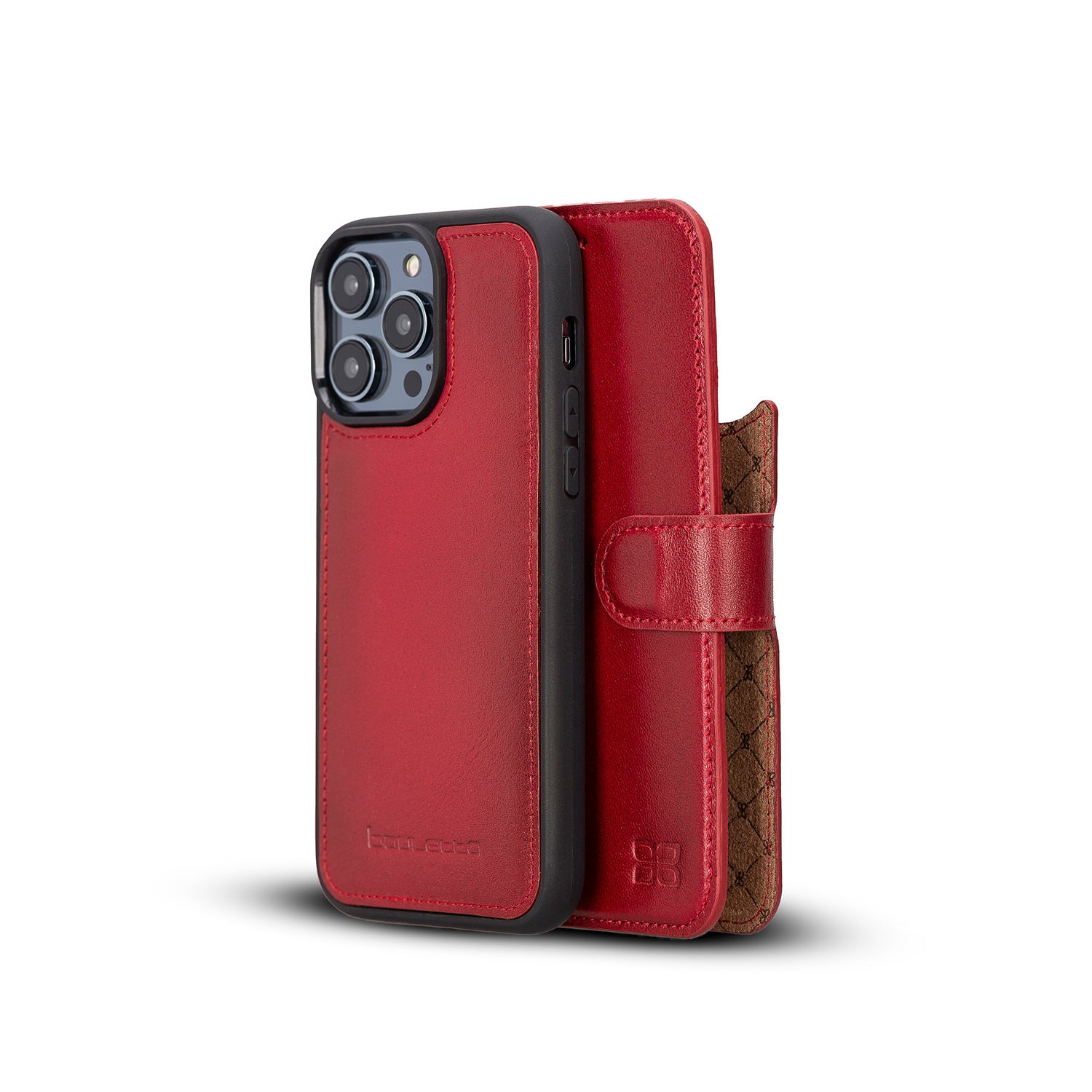 Magic Magnetic Detachable Leather Wallet Case with RFID for iPhone 14 Pro Max (6.7") - RED