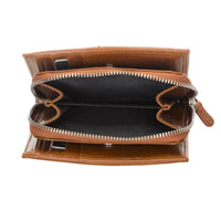 Vero Women's Leather Zipper Wallet - TAN - saracleather